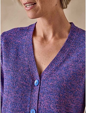 Gilet V maille chinée