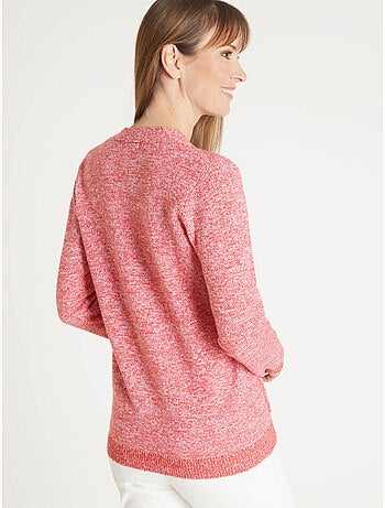 Gilet V maille chinée