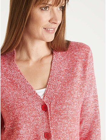 Gilet V maille chinée