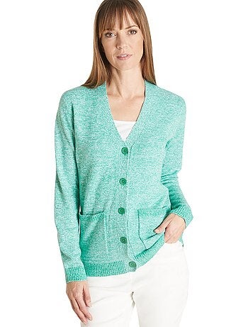 Gilet V maille chinée