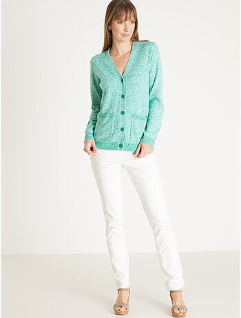 Gilet V maille chinée