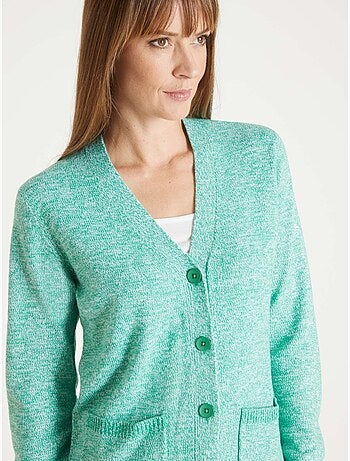 Gilet V maille chinée