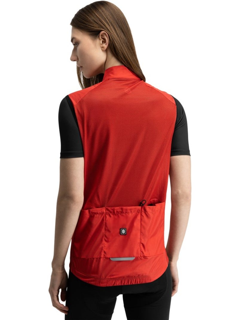 Gilet vélo coupe-vent femme cyclisme femme v1-w cordal Rouge - Kiabi