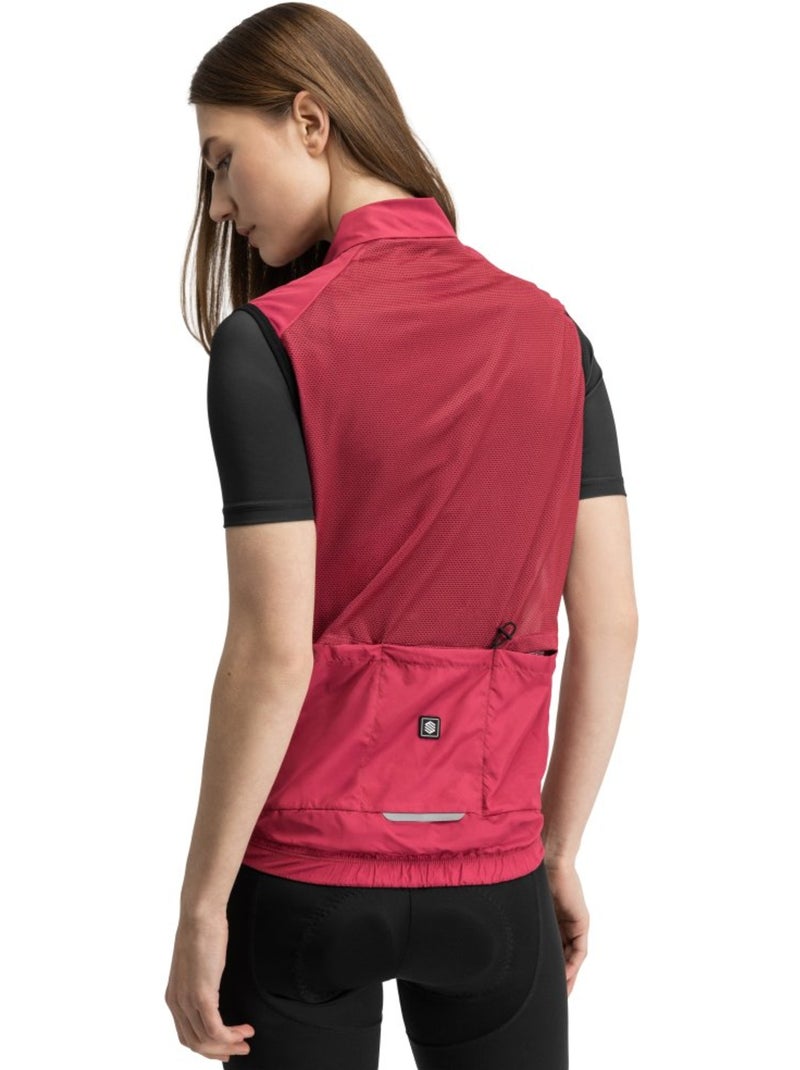 Gilet vélo coupe-vent femme cyclisme femme v1-w hautacam Rouge - Kiabi