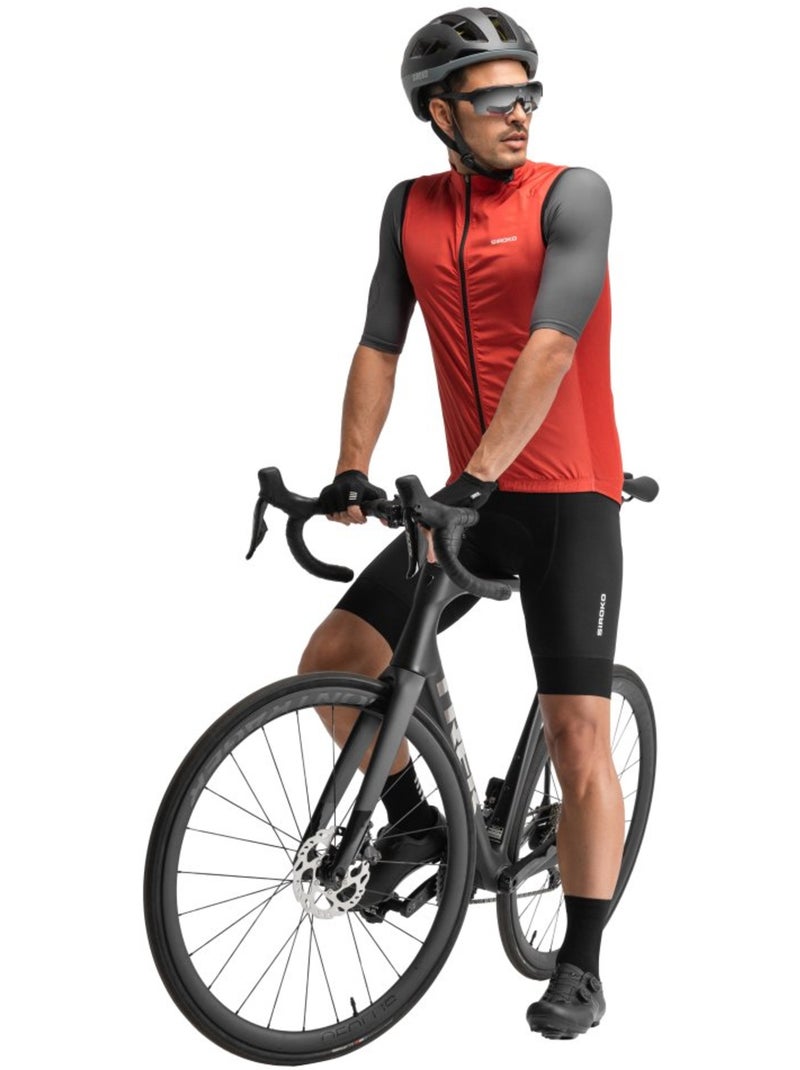 Gilet vélo coupe-vent homme cyclisme homme v1 cordal Rouge - Kiabi