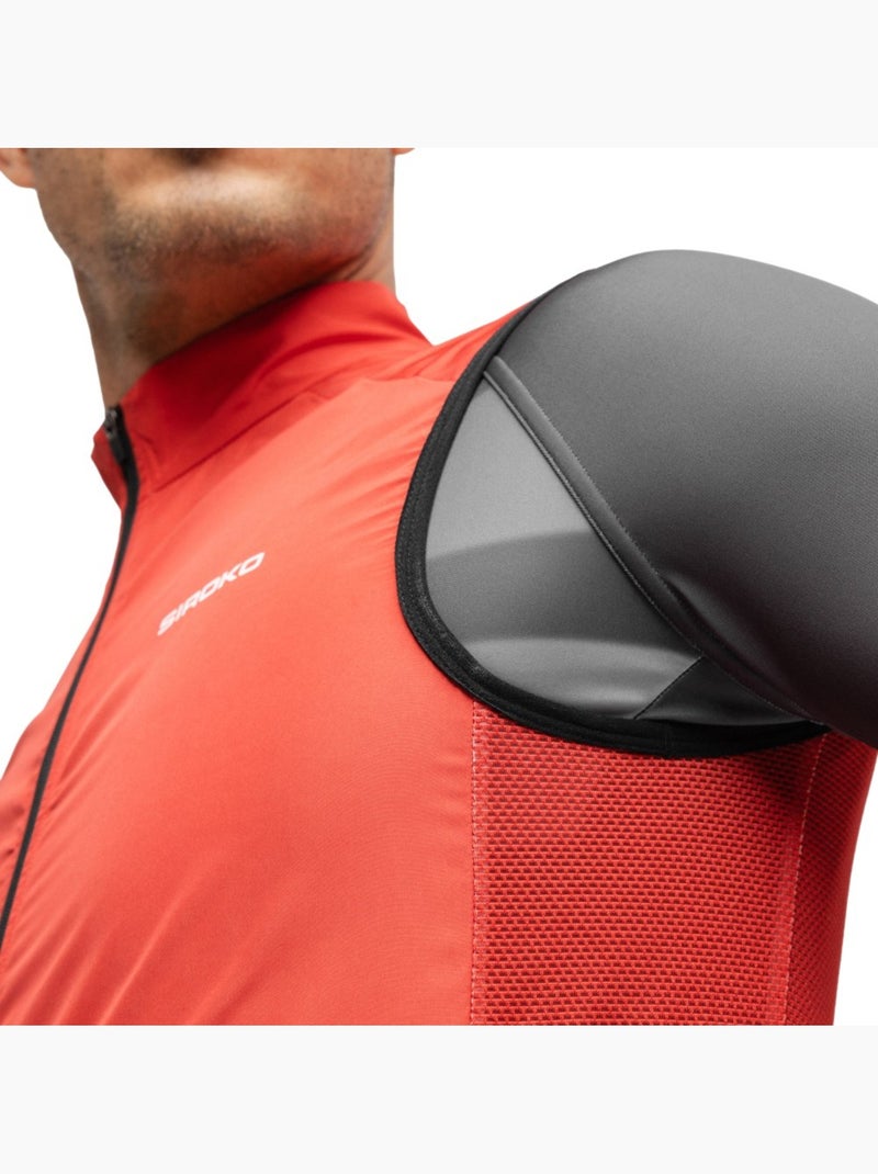 Gilet vélo coupe-vent homme cyclisme homme v1 cordal Rouge - Kiabi