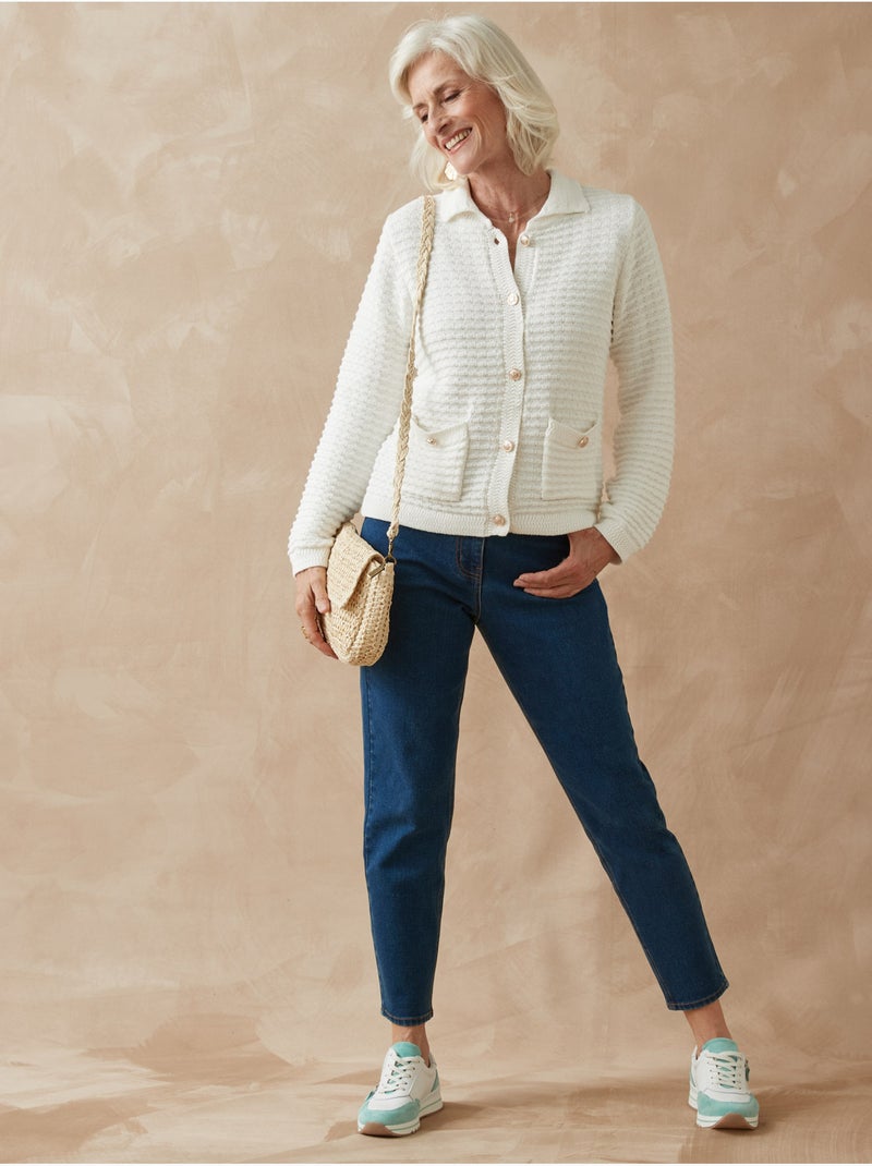 Gilet veste col polo - DAXON Ecru - Kiabi