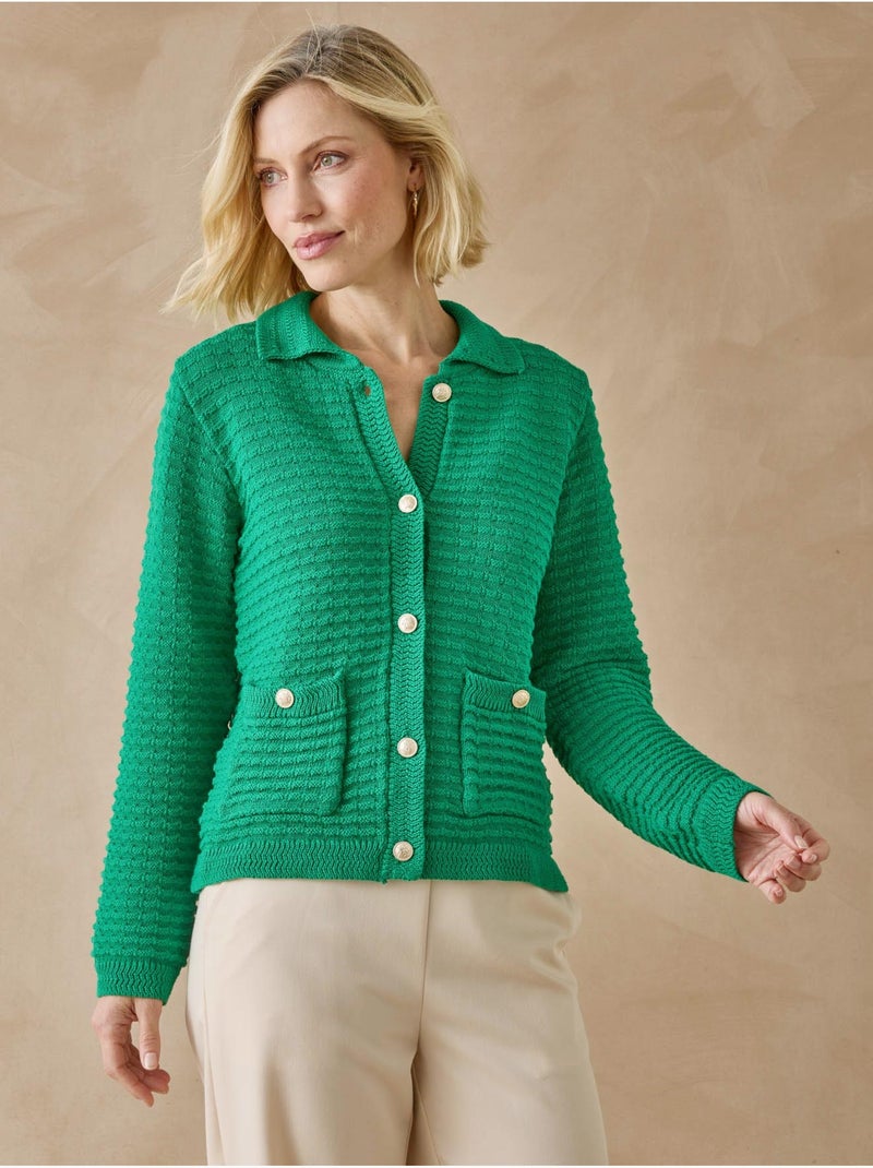 Gilet veste col polo - DAXON Vert - Kiabi