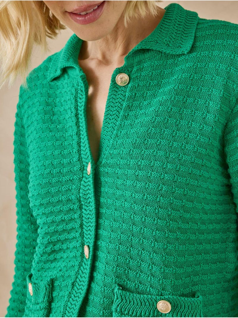 Gilet veste col polo - DAXON Vert - Kiabi