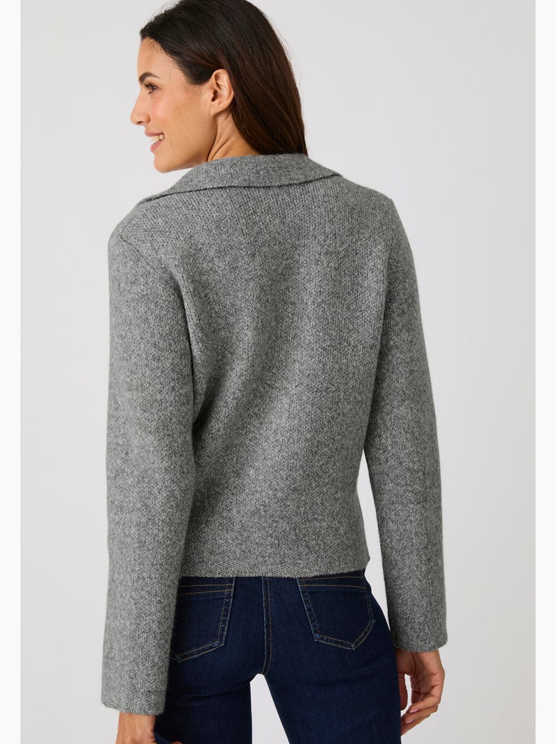 Gilet-veste col tailleur - damart Gris - Kiabi