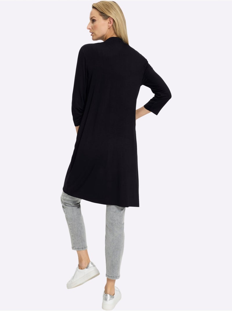 Gilet Viscose Douce Et Fluide - Taille Standard - Helline Noir - Kiabi