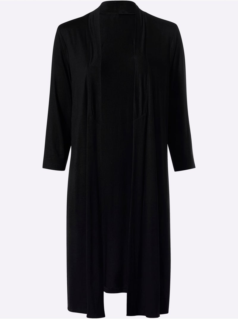 Gilet Viscose Douce Et Fluide - Taille Standard - Helline Noir - Kiabi
