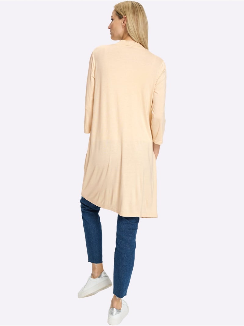 Gilet Viscose Douce Et Fluide - Taille Standard - Helline Sable - Kiabi