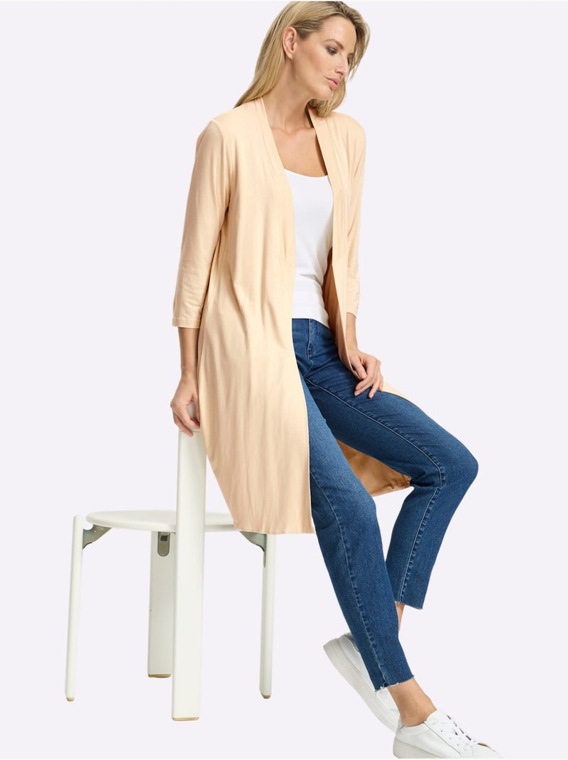 Gilet Viscose Douce Et Fluide - Taille Standard - Helline Sable - Kiabi