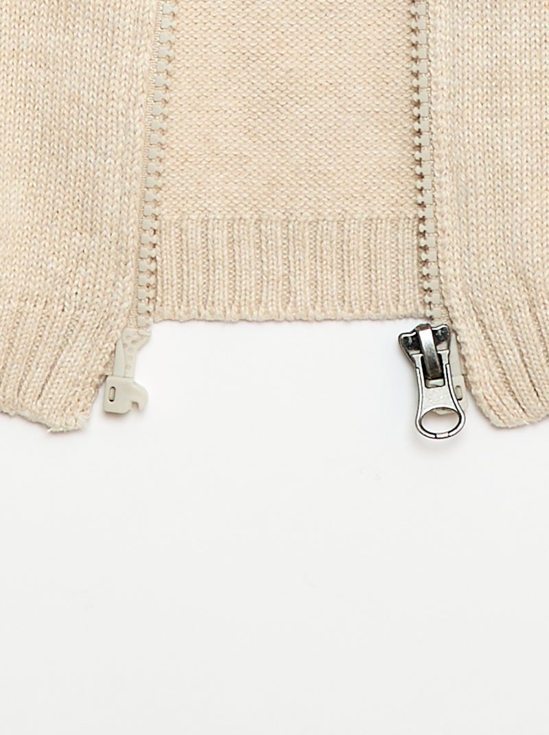 Gilet zippé - collection facile à enfiler Beige - Kiabi
