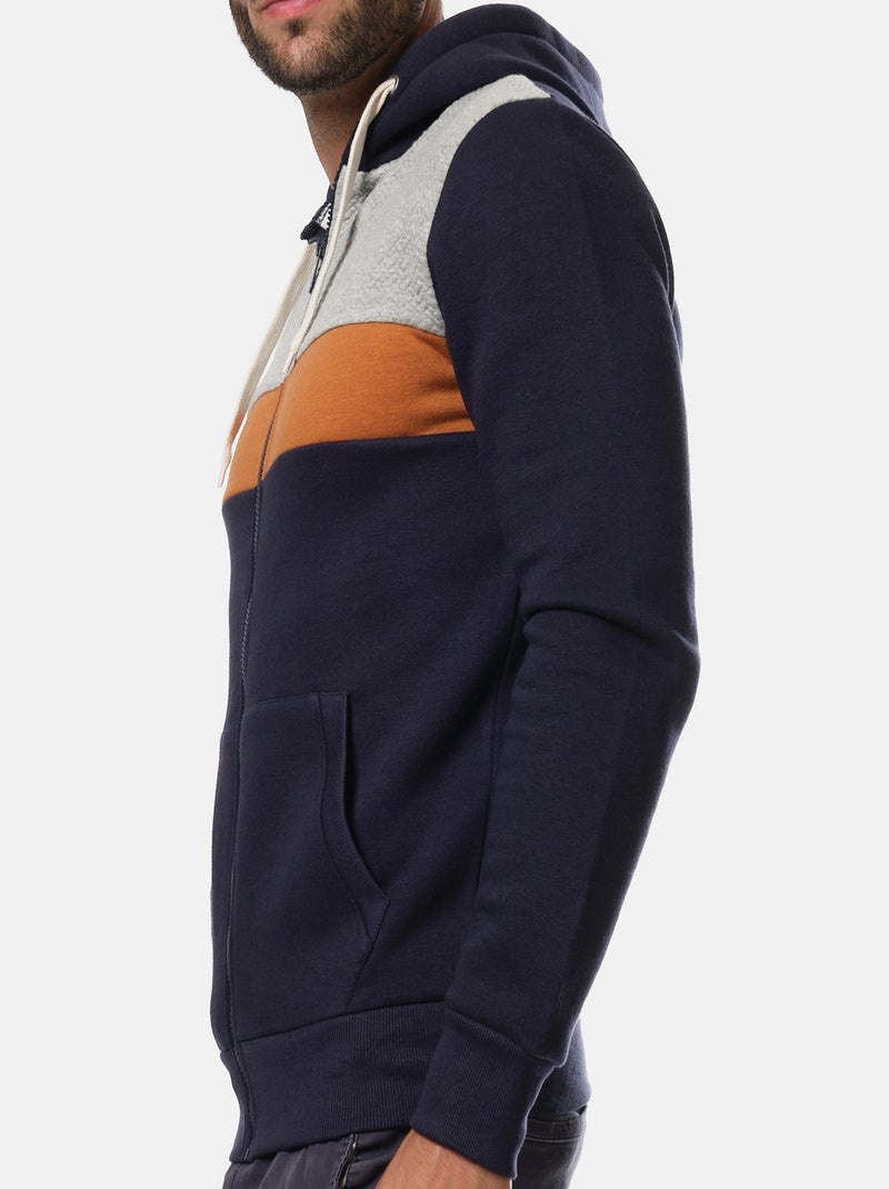 Gilet zippé à capuche Bleu marine - Kiabi