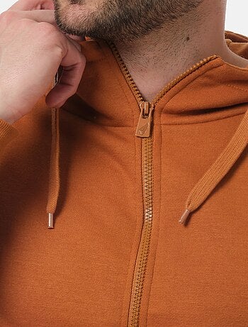 Gilet zippé à capuche , col montant