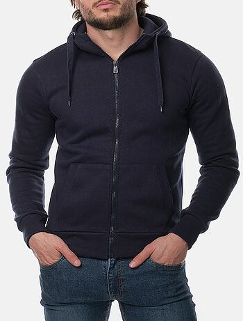 Gilet zippé à capuche , col montant