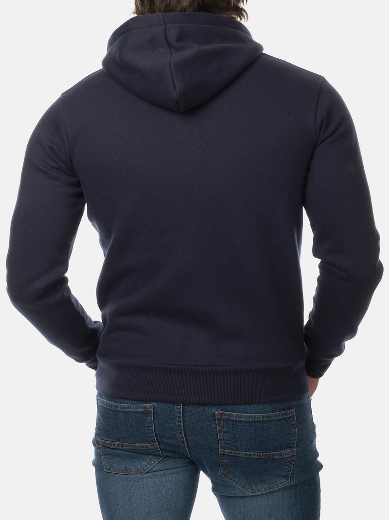 Gilet zippé à capuche , col montant Bleu marine - Kiabi