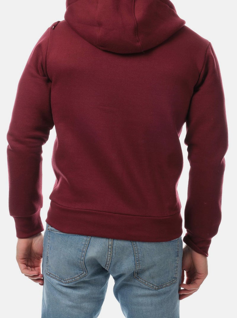 Gilet zippé à capuche , col montant Bordeaux - Kiabi