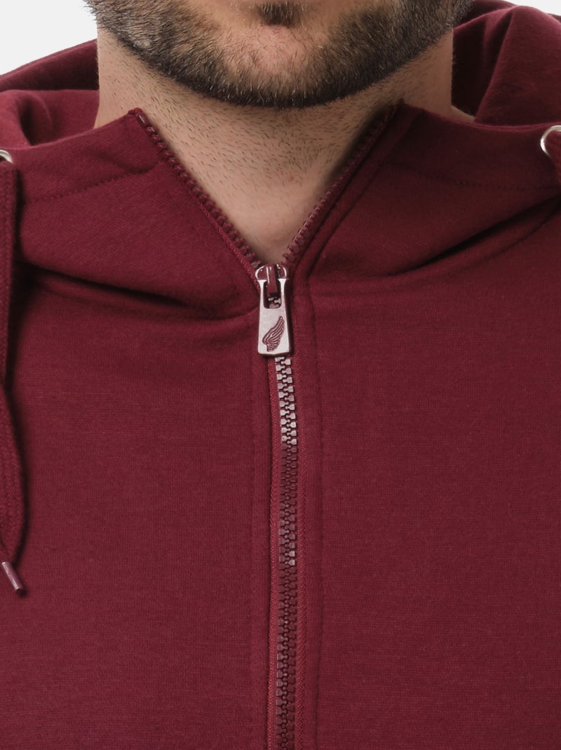 Gilet zippé à capuche , col montant Bordeaux - Kiabi