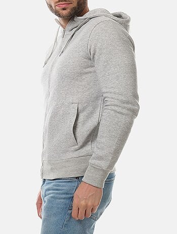Gilet zippé à capuche , col montant