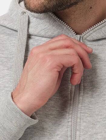 Gilet zippé à capuche , col montant