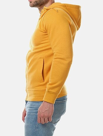 Gilet zippé à capuche , col montant