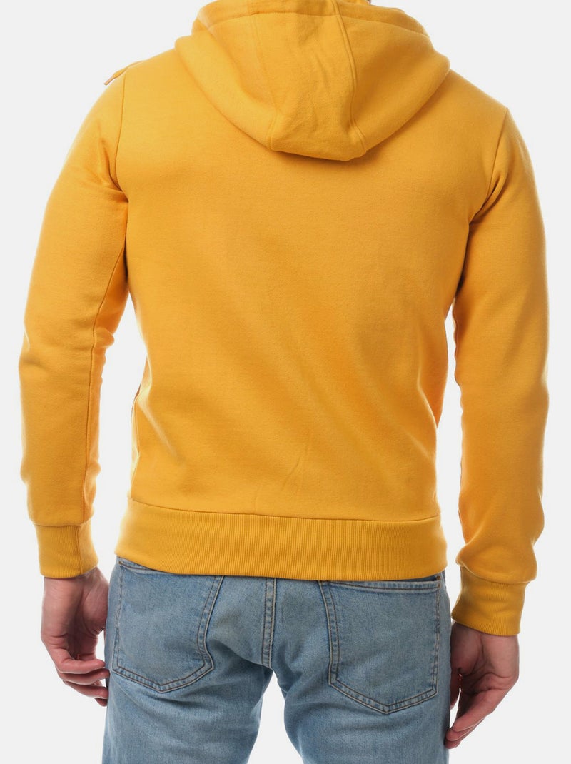 Gilet zippé à capuche , col montant Moutarde - Kiabi