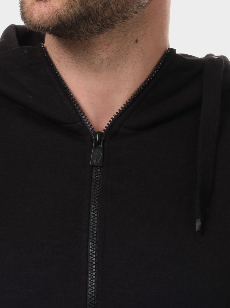 Gilet zippé à capuche , col montant Noir - Kiabi