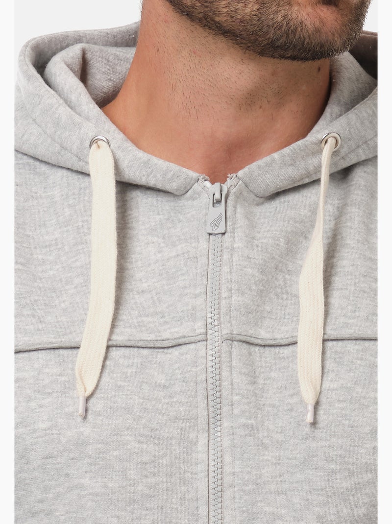 Gilet zippé à capuche Gris - Kiabi