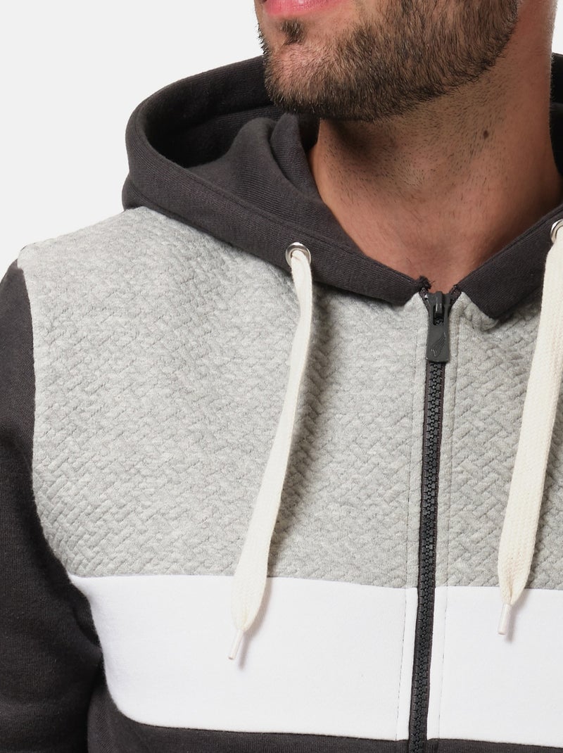 Gilet zippé à capuche Gris - Kiabi