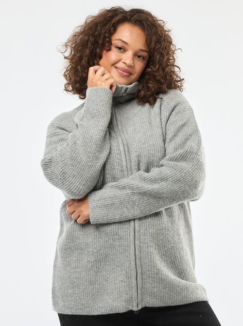 Gilet zippé à col camionneur - Kiabi