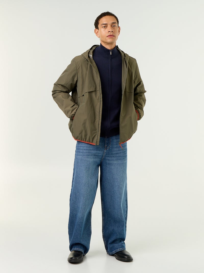 Gilet zippé à col montant Bleu - Kiabi