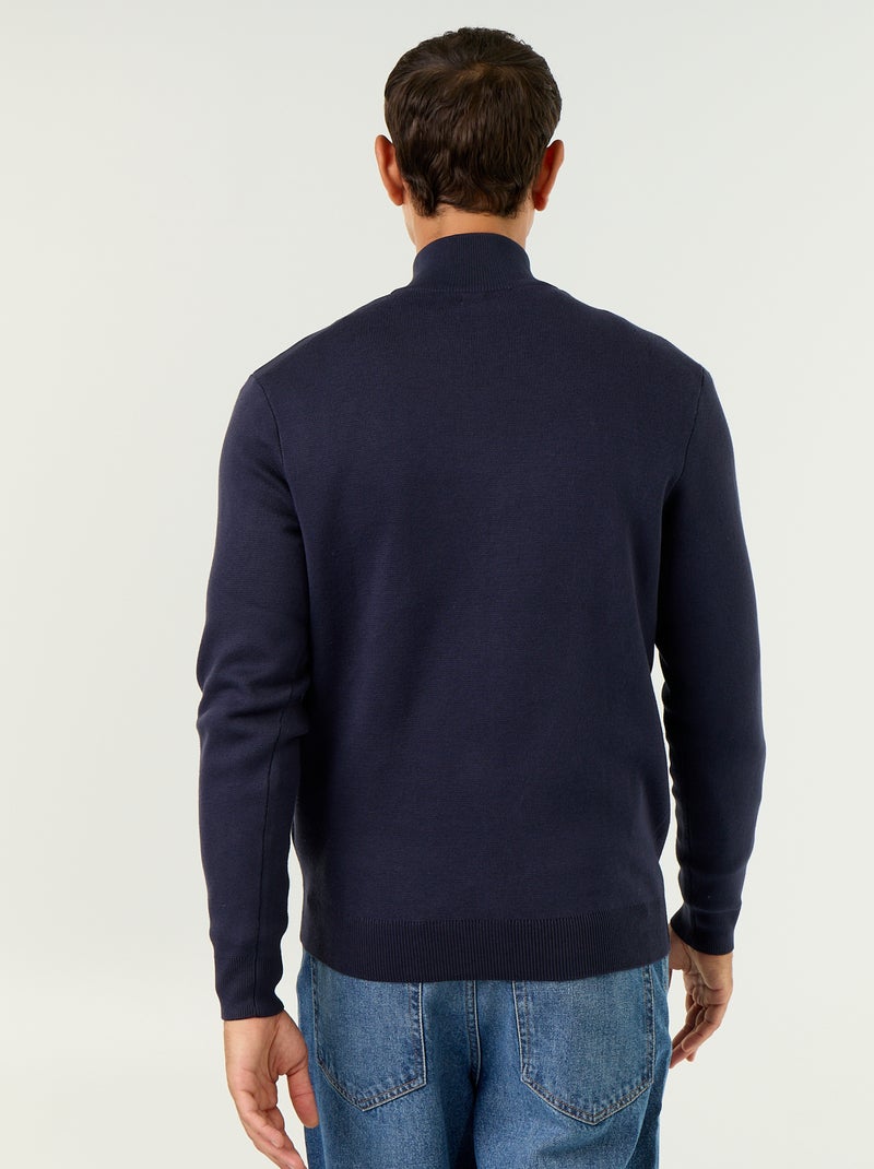 Gilet zippé à col montant Bleu - Kiabi