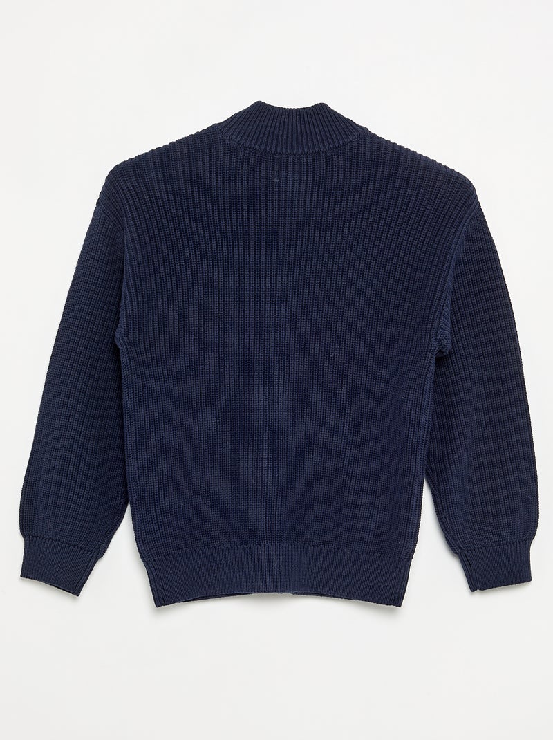 Gilet zippé à col montant Bleu - Kiabi