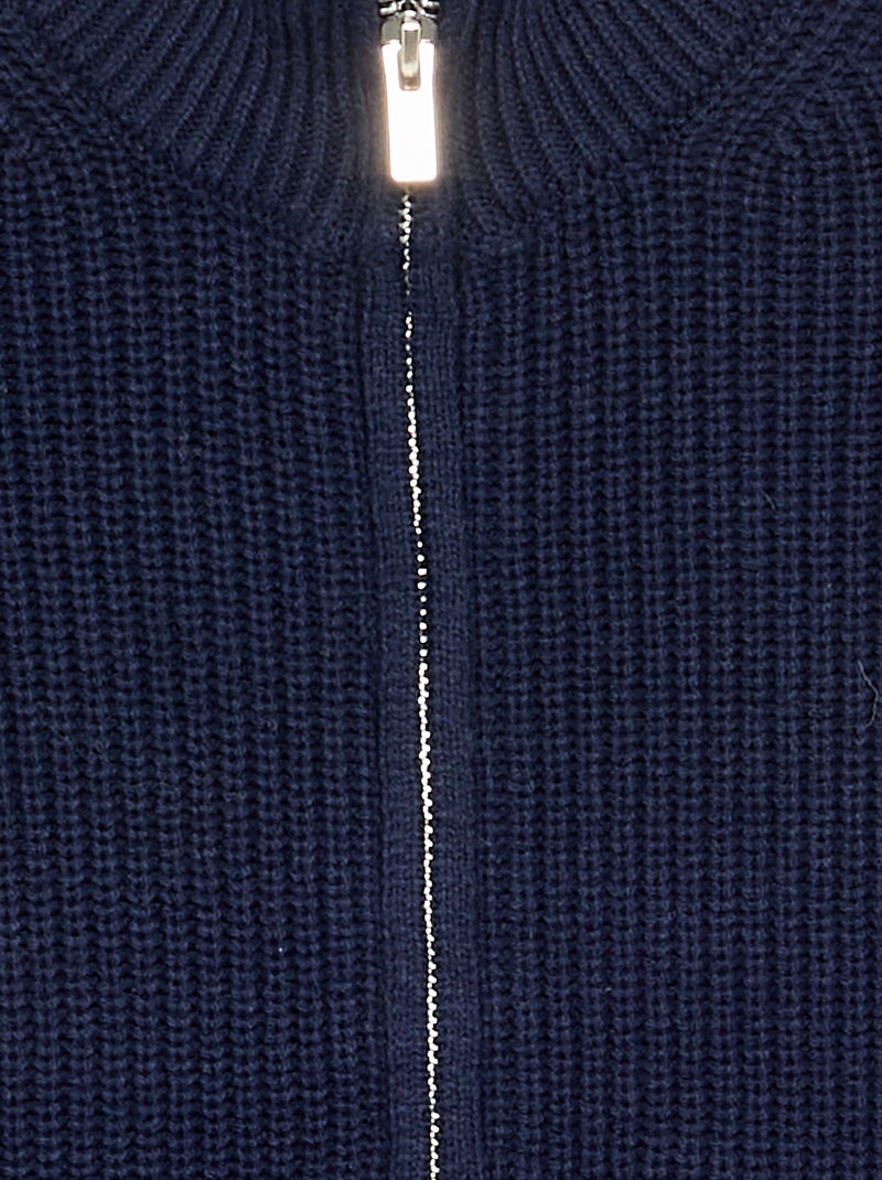 Gilet zippé à col montant Bleu - Kiabi
