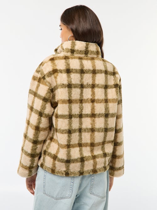 Gilet zippé à col montant effet moutonné - Kiabi