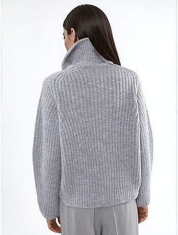 Gilet zippé à col roulé épais et texturé