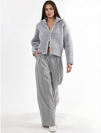 Gilet zippé à col roulé épais et texturé