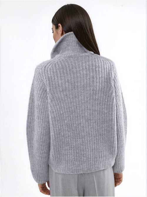 Gilet zippé à col roulé épais et texturé - Kiabi