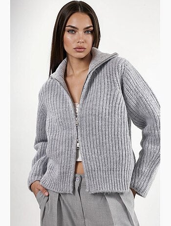 Gilet zippé à col roulé épais et texturé hiccup