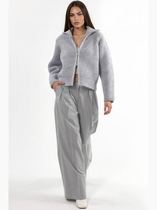 Gilet zippé à col roulé épais et texturé hiccup - Kiabi