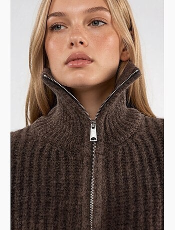 Gilet zippé à col roulé épais et texturé hiccup