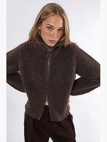 Gilet zippé à col roulé épais et texturé hiccup