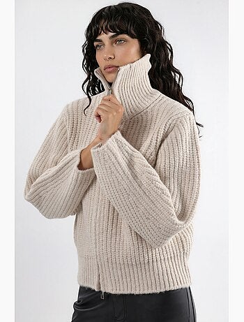 Gilet zippé à col roulé épais et texturé hiccup