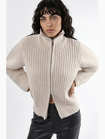 Gilet zippé à col roulé épais et texturé hiccup