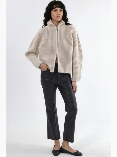 Gilet zippé à col roulé épais et texturé hiccup - Kiabi