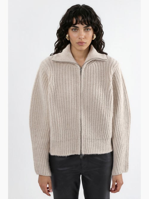 Gilet zippé à col roulé épais et texturé hiccup - Kiabi