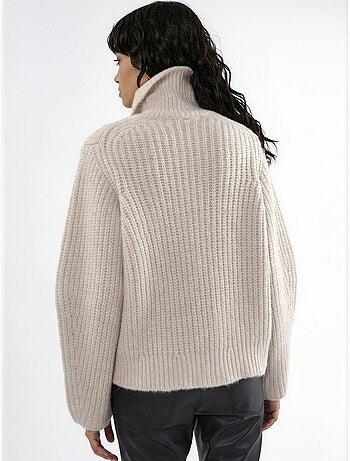 Gilet zippé à col roulé épais et texturé